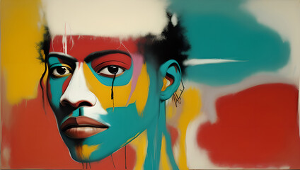 Abstract Pastel Head Portrait Background Wallpaper Generative AI illustration