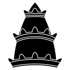Papal tiara. Religious Catholic symbol. Black and white negative silhouette. © Olena
