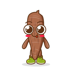 Vector Illustration of a cartoon character of a cassava