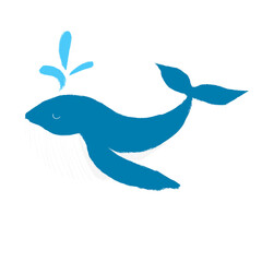 Illustration of Whale - Cute child illustration Sea Marine Animals Blue Whales