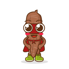 cassava cartoon heroes vector. cartoon character