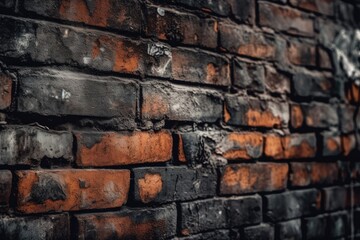 macro photo of black brick with visible texture. background. Generative AI