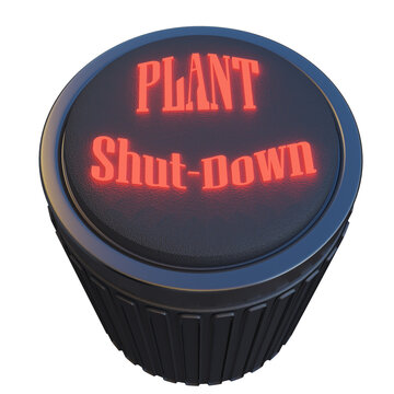 an Illuminated plant shut down button