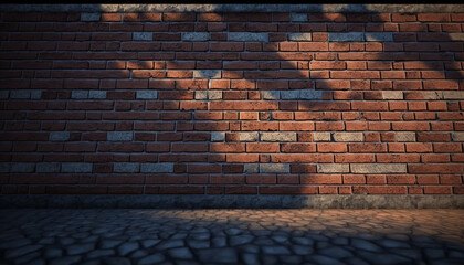 Red Brick Wall Background Generative Ai.