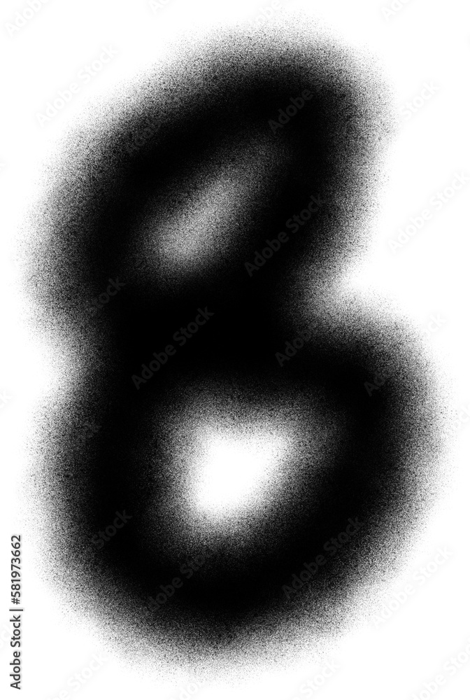 Aufkleber number 8 in spray brush paint particle for element