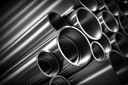 conceptual image of steel and copper pipes, generative AI