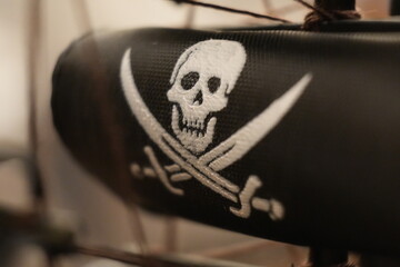 pirate flag was taken on the sail of a ship