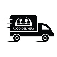 food delivery service logo design template illustration