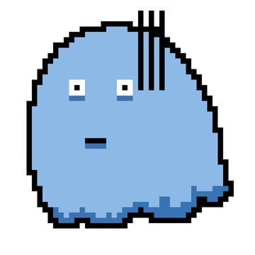 pixel art of monster cartoon