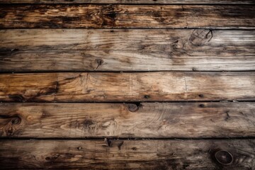 Wood backdrop texture of aged, scuffed, and smooth wooden planks. Generative AI