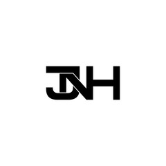 jnh typography letter monogram logo design