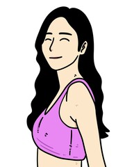 beautiful wiman cartoon in swimsuit 