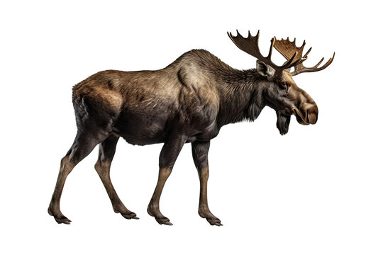 A moose isolated on transparent background - Generative AI