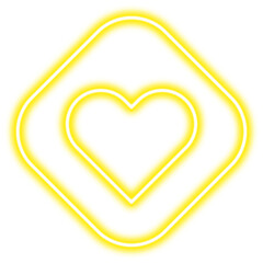 line heart cube neon glow line png