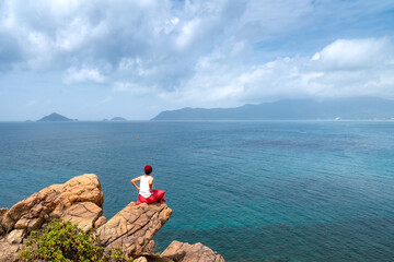 Fototapeta na wymiar Beautiful unspoiled landscape on Con Dao island in Ba Ria-Vung Tau province, Vietnam