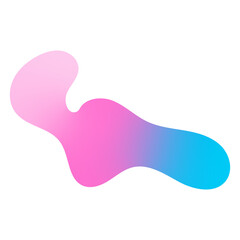 Holographic blob shape illustration of a pair of pink hearts