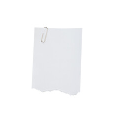 blank white note paper with clip