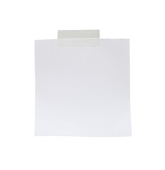 blank white note paper with plastic tape