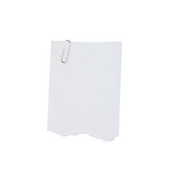 blank white note paper with clip