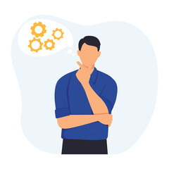 Man thinking concept vector illustration. 
