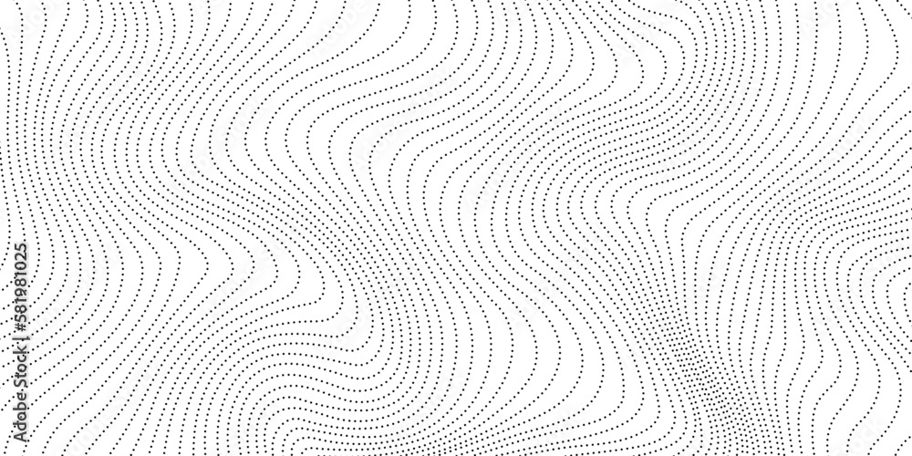 Aufkleber dotted wave lines background. abstract stripes texture. warped curved lines wallpaper. wavy minimali