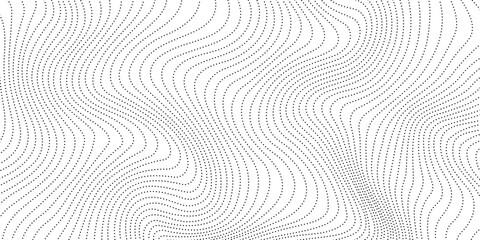 Dotted wave lines background. Abstract stripes texture. Warped curved lines wallpaper. Wavy minimalistic design template. Vector