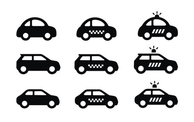 Car set icon isolated on white background