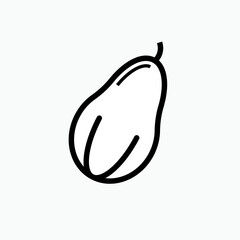 Papaya Icon. Fresh Fruit Symbol  - Vector.        