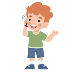 Illustration of a boy using a smartphone