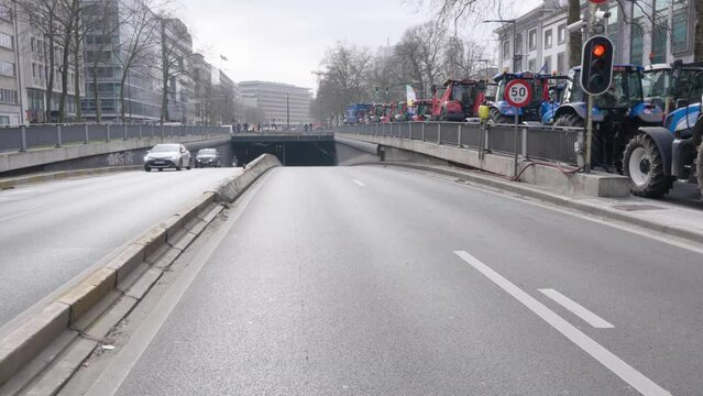 Flemish farmers protesting against forced shrinking of livestock and measurements to cut down CO2 nitrogen emissions - Brussels, Belgium