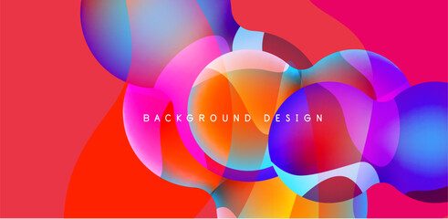 Obraz premium Spheres and circles abstract background, trendy colorful design. Vector Illustration For Wallpaper, Banner, Background, Card, Book Illustration, landing page