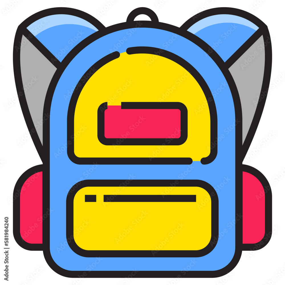 Canvas Prints school bag icon in colorful style isolated on transparent background