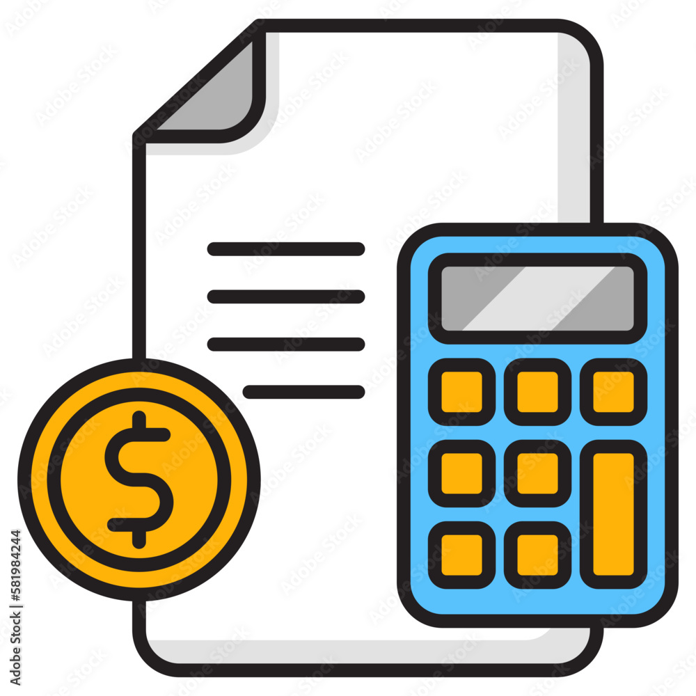 Canvas Prints accounting icon in colorful style isolated on transparent background