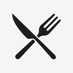 Cutlery icon.  forks, knife. Silverware silhouettes restaurant business concept, vector illustration.