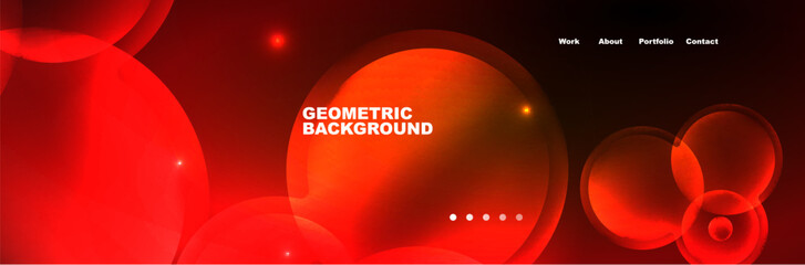 Shiny neon circles and bubbles, dark abstract background with blurred magic neon light, wallpaper design
