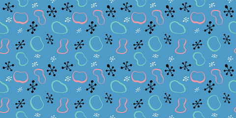 Scandinavian abstract illustration background. Seamless pattern. Vector. 北欧の抽象的イラストパターン