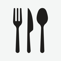 Elevate your restaurant visuals with our Cutlery Icon set—featuring artistic contours of forks, spoons, and knives. A perfect blend of style and business concept in vector illustration.