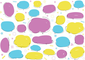 ボールペンの吹き出しセット　蛍光色