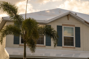 House tarped after a Hurricane