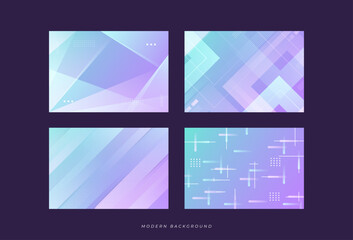 Modern background.4 Collection Set.Gradation. Geometric Effect EPS 10