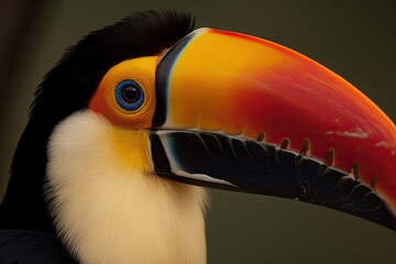 a toucan at close up at Iguacu, Brazil. Generative AI - obrazy, fototapety, plakaty