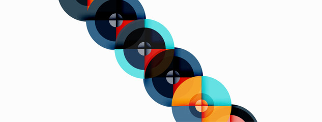 Circles with shadows trendy minimal geometric composition abstract background