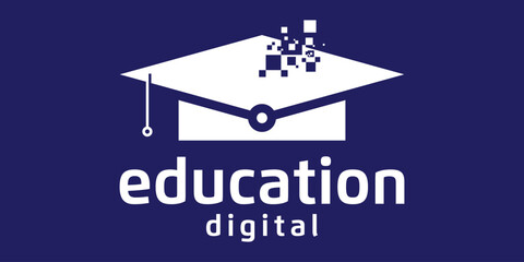 modern digital education logo icon vector illustration