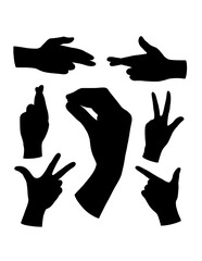 hand sign and symbol black silhouette