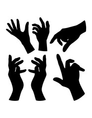 hand sign and symbol black silhouette