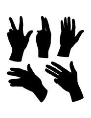 Fototapeta premium hand sign and symbol black silhouette