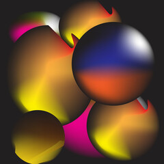 Abstract gradient colorful background with circle icon.