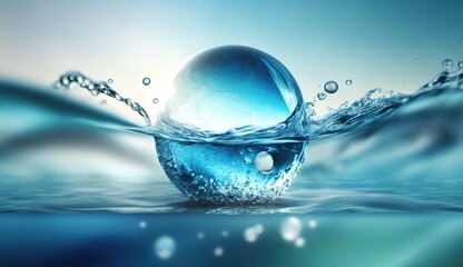 planet earth in the form of a water drop, water day, generative AI