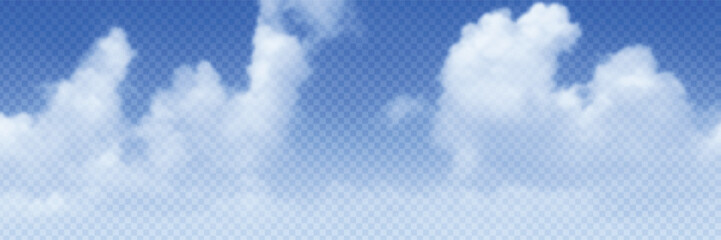 Vector cloud on a transparent background, realistic vector drawing