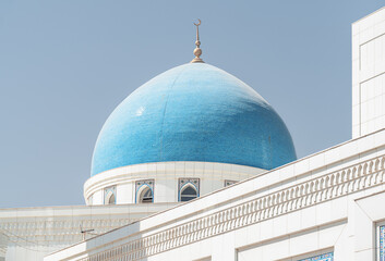Awesome blue dome of Minor Mosque in Tashkent, Uzbekistan